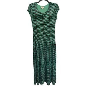 ECI New York Women’s Maxi Dress Size L Black and Teal Burnout Stretchy